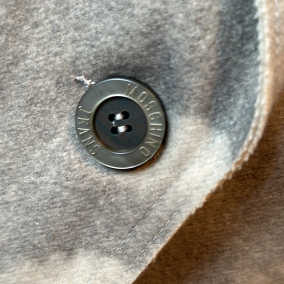 Moschino Jeans Gray White Clouds Wool Blend Coat - Picture 9 of 14